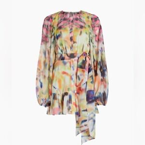 Alexis Leonie Crepe Minidress Iridescent Small